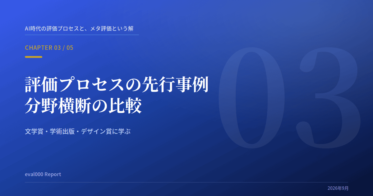 Report ：「第3回:評価プロセスの先行事例:分野横断の比較」
